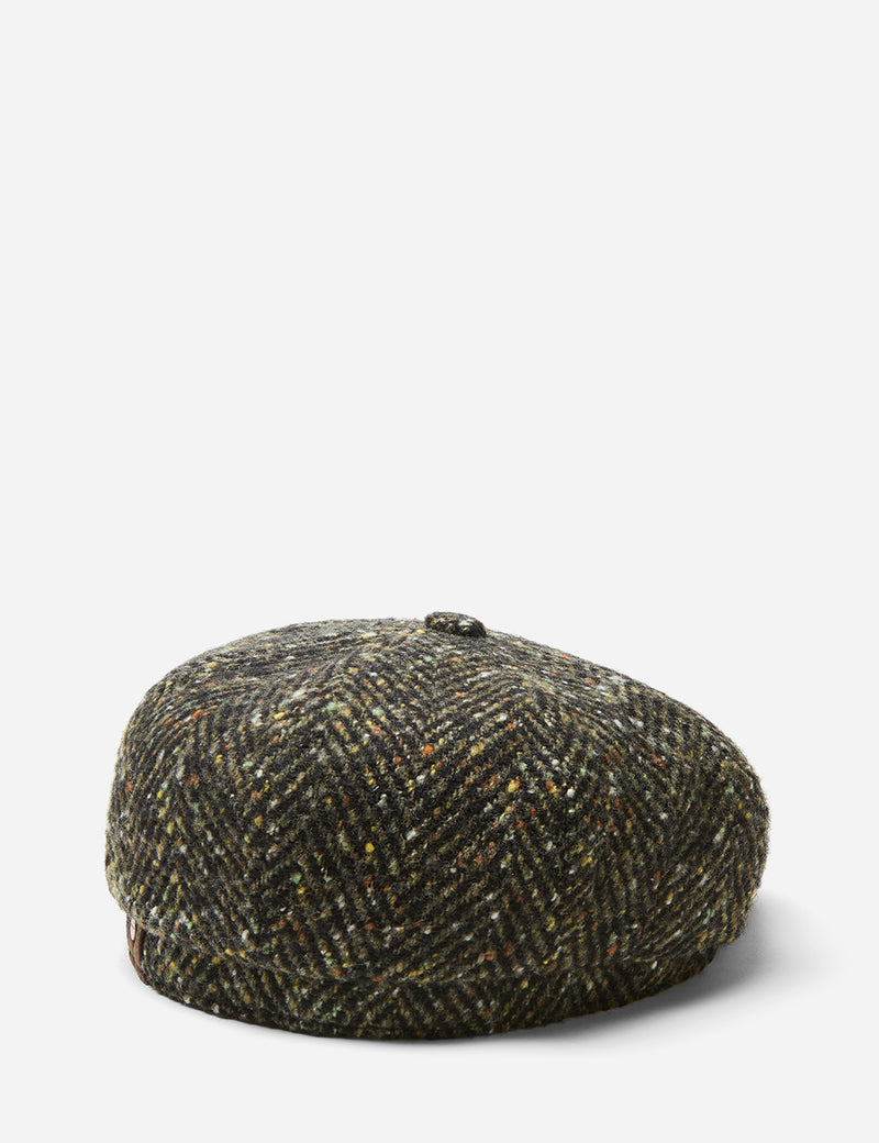 Stetson Hatteras Herringbone Newsboy Cap (Wool) - Green