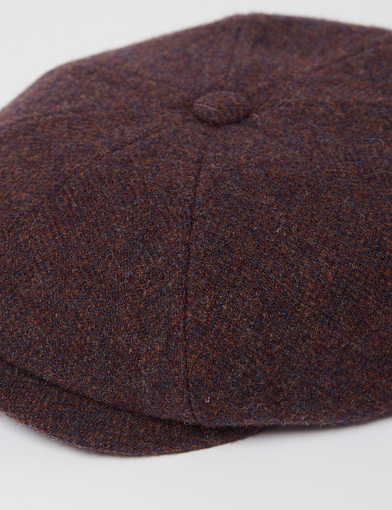 Stetson Hatteras Wool Herringbone Flat Cap-블루/레드/브라운