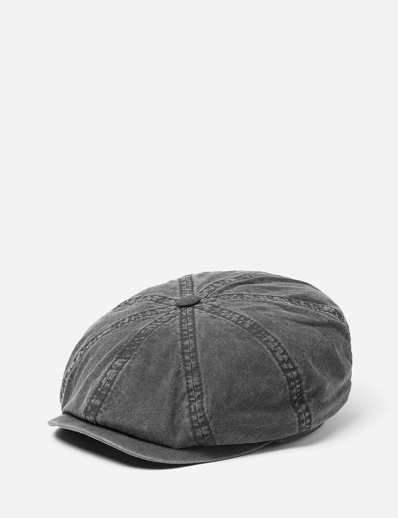 Casquette Gavroche En Coton Bio Hatteras Delave Stetson - Noir