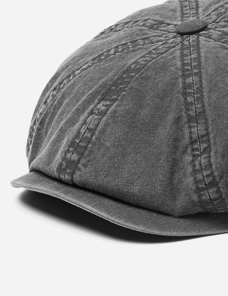 Casquette Gavroche En Coton Bio Hatteras Delave Stetson - Noir