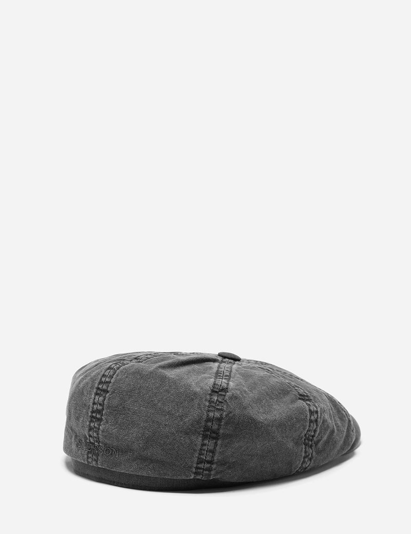 Stetson Hatteras Delave Organic Cotton Newsboy Cap - Black