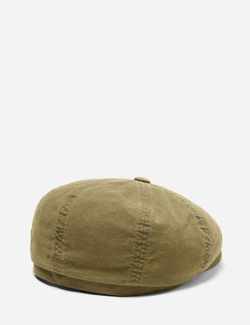 Stetson Hatteras Cotton Newsboy Cap (Cotton) - Olive Green
