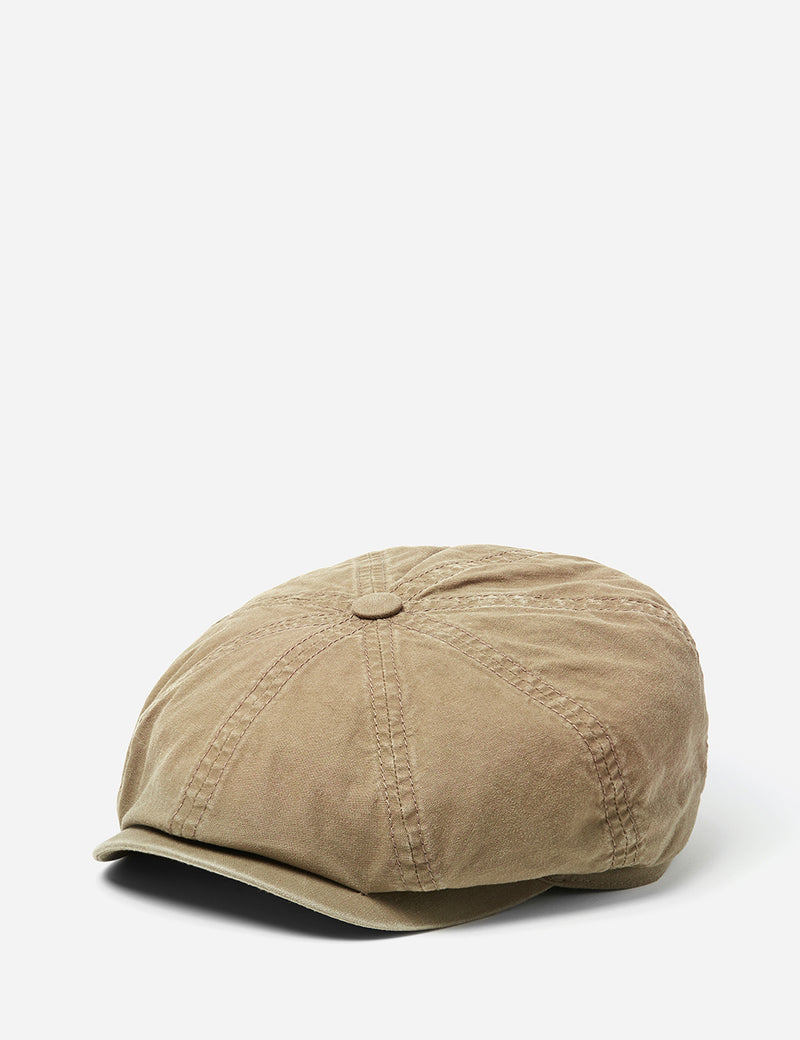 Casquette Gavroche En Coton Bio Hatteras Delave Stetson - Vert Olive