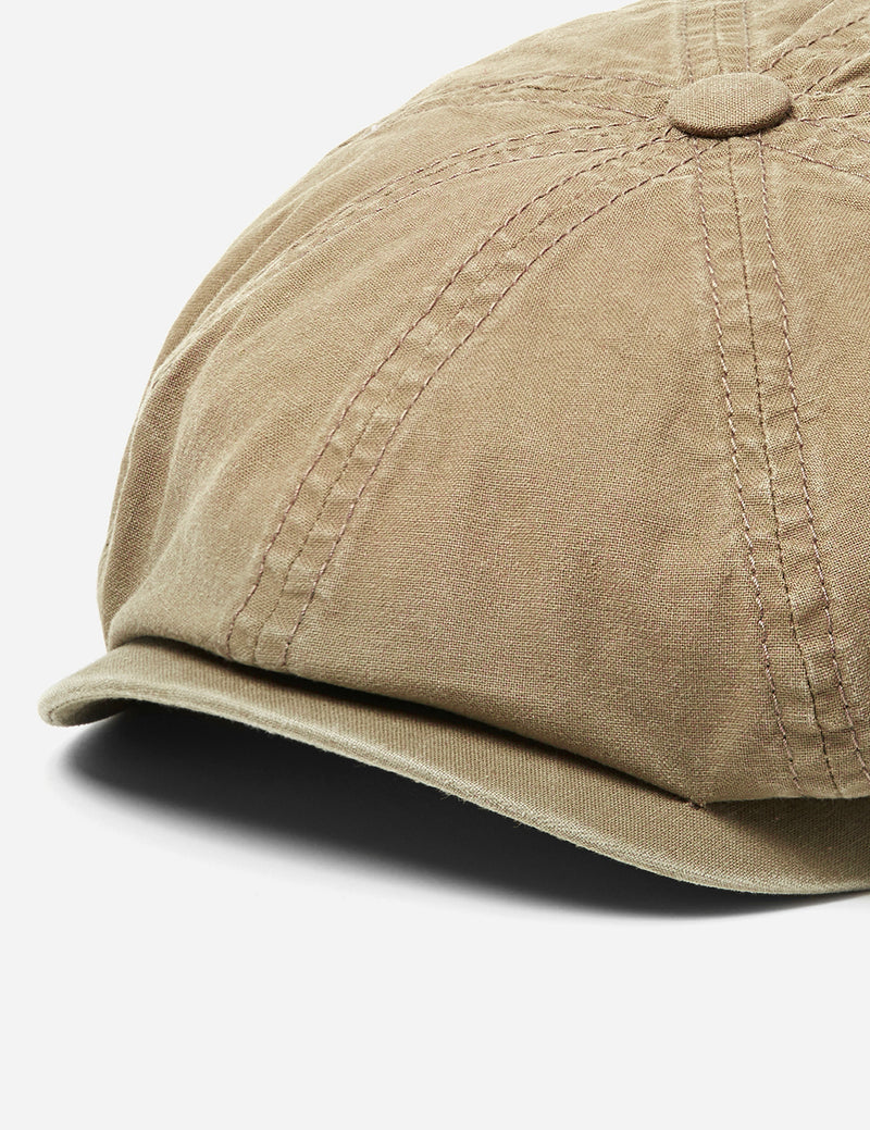 Casquette Gavroche En Coton Bio Hatteras Delave Stetson - Vert Olive