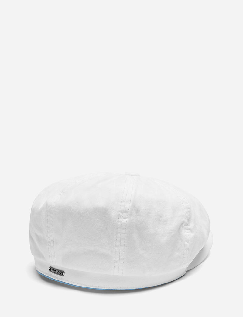Stetson Hatteras Dyed Newsboy Cap (Cotton) - Cream White