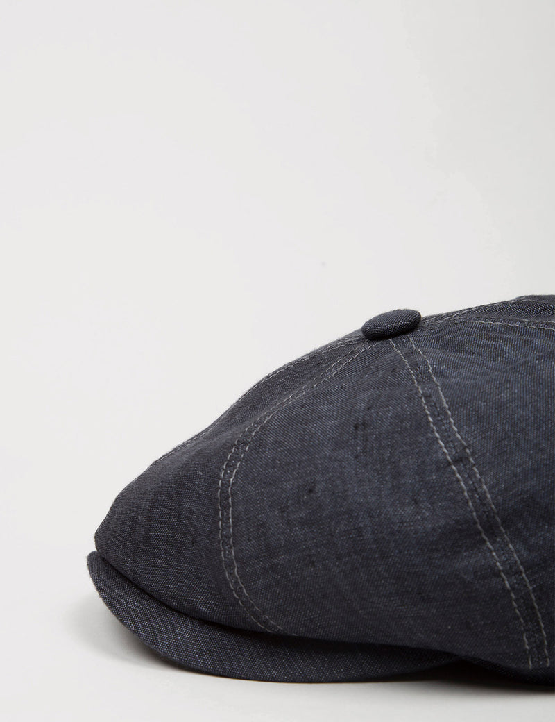 Stetson Hatteras Newsboy Cap (Linen) - Dark Indigo