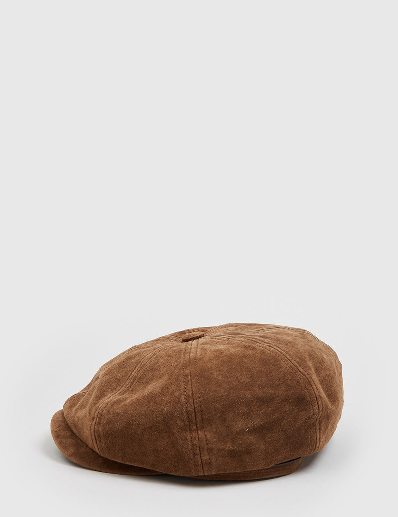 Stetson Hatteras Suede Newsboy Cap (Pigskin) - Brown