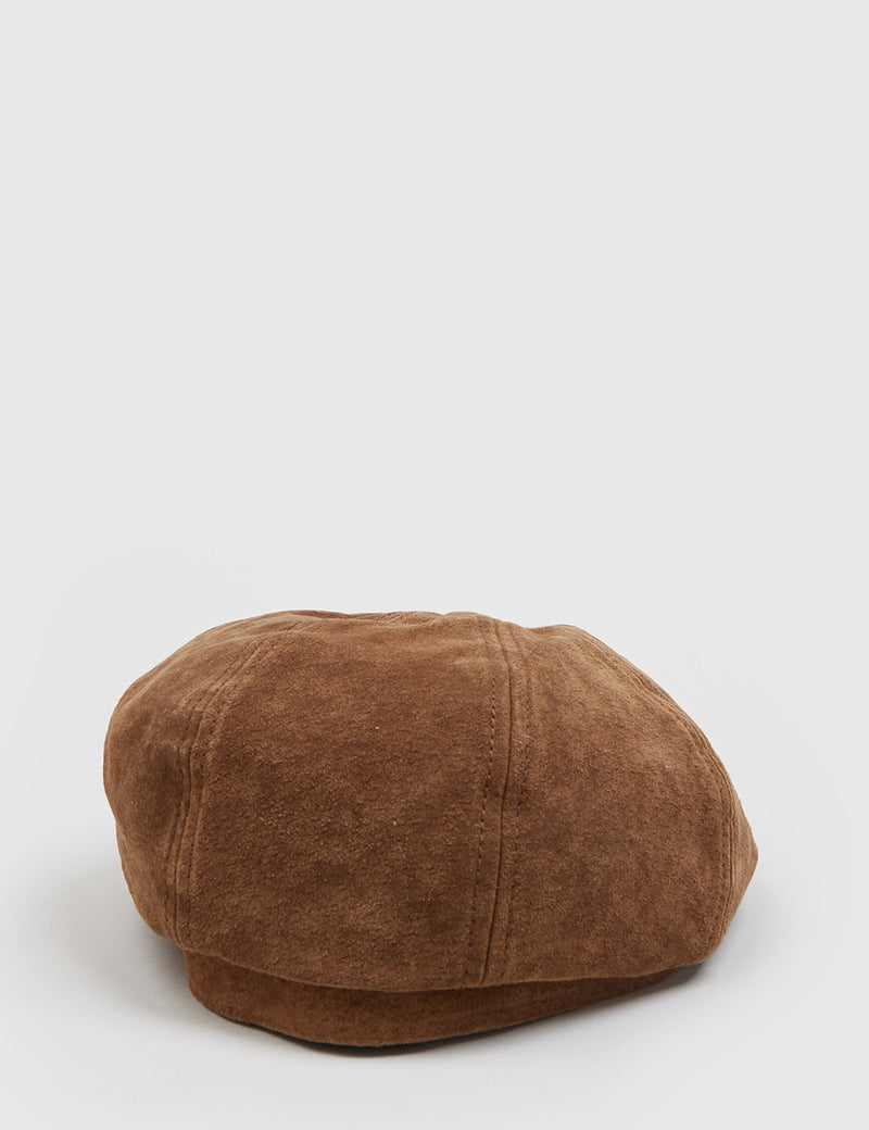 Stetson Hatteras Suede Newsboy Cap (Pigskin) - Brown