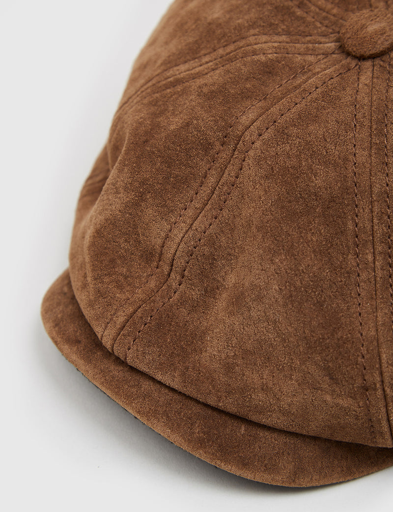 Stetson Hatteras Suede Newsboy Cap (Pigskin) - Brown