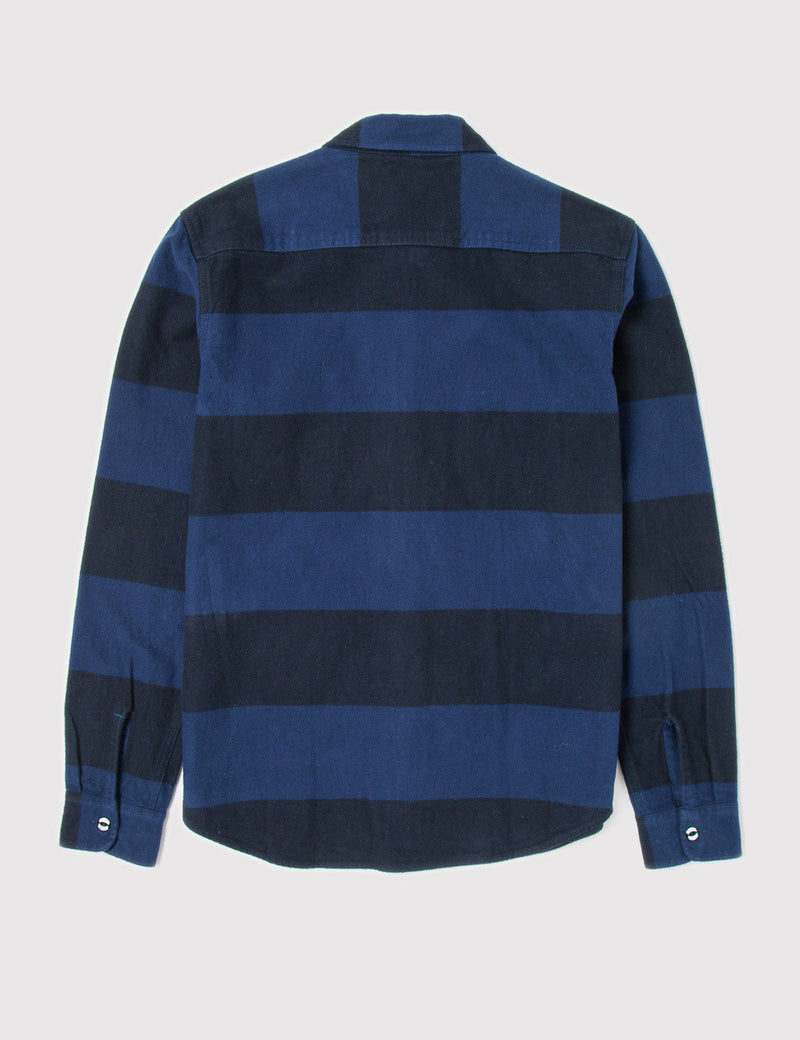 Edwin Labour Stripe Shirt - Navy/Black