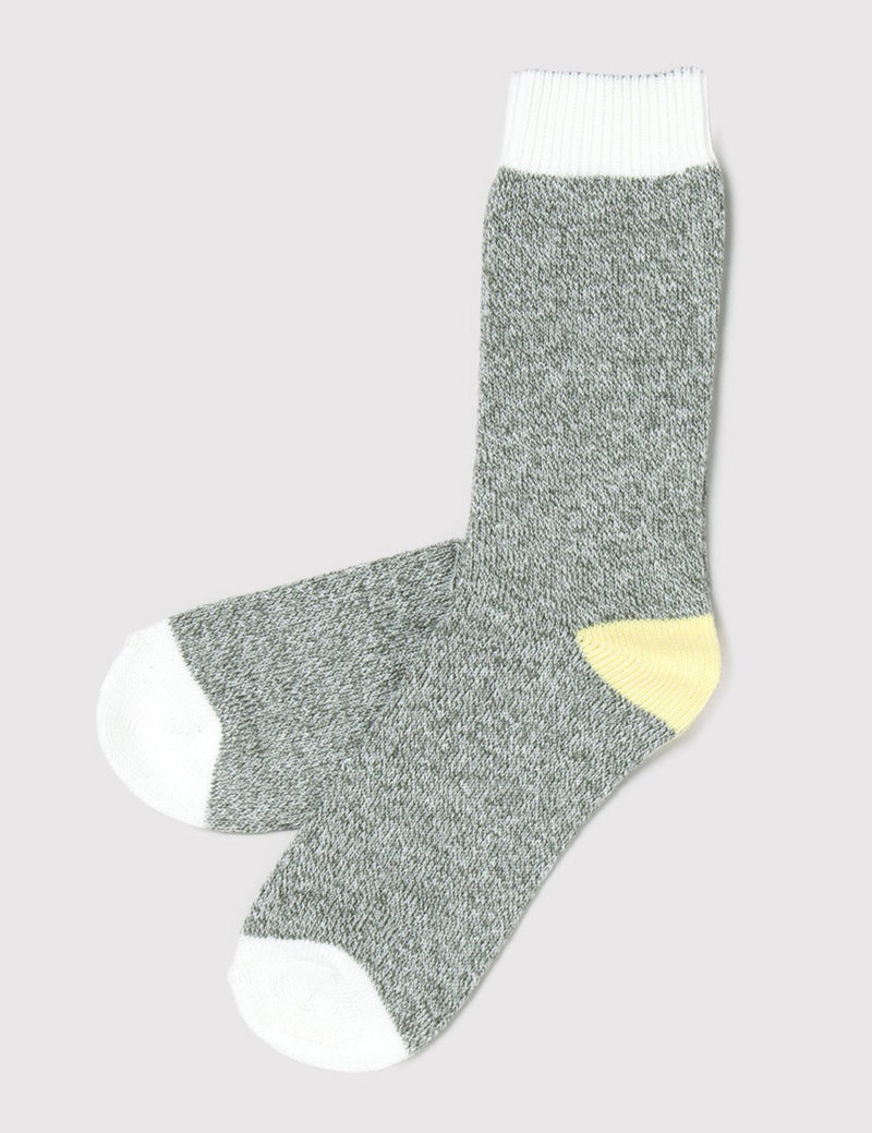 Democratique Relax Melange Contrast Socks - Army - Article