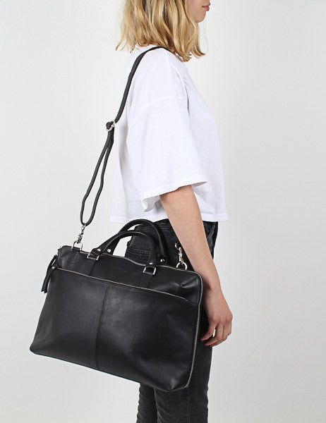 Sandqvist Dustin Leather Laptop Bag - Black
