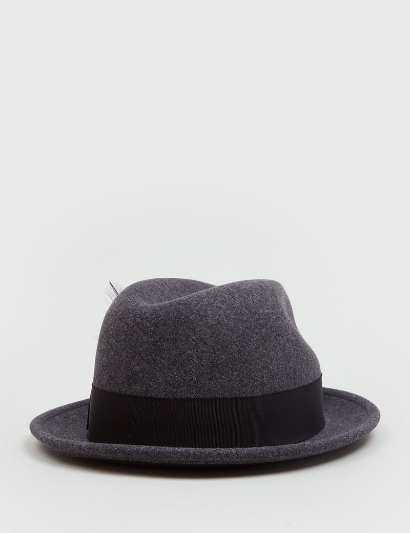 Bailey Tino Felt Crushable Trilby Hat (Wool) - Black Mix