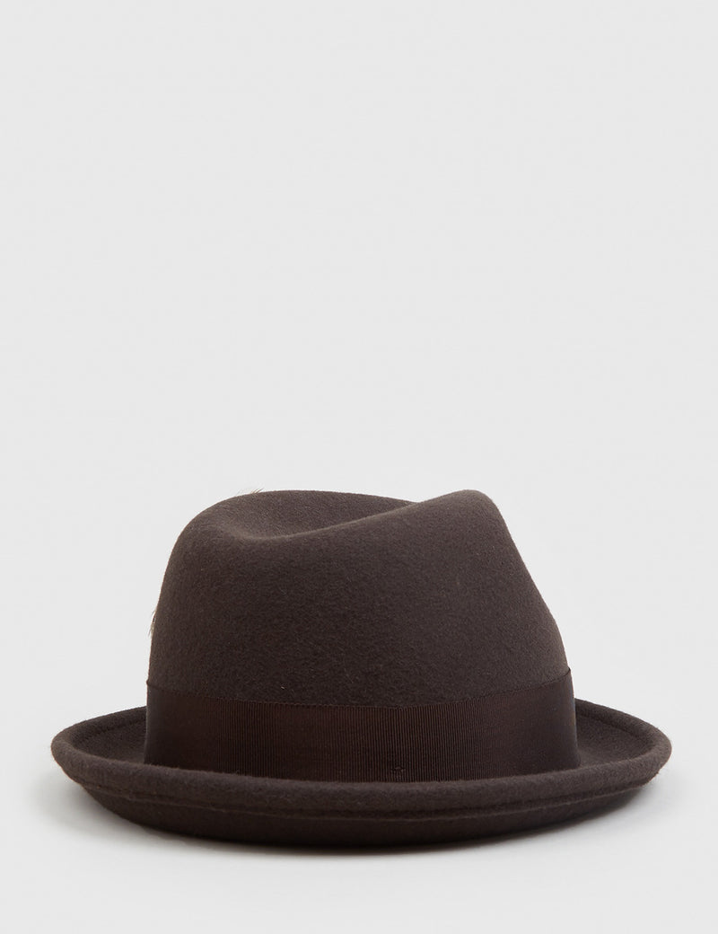 Bailey Tino Felt Crushable Trilby Hat - Brown