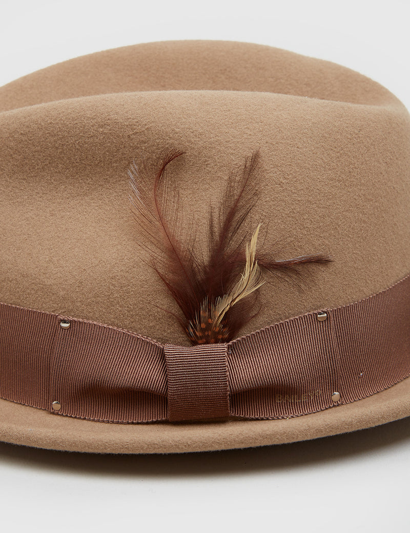 Bailey Tino Felt Crushable Trilby Hat (Wool) - Camel