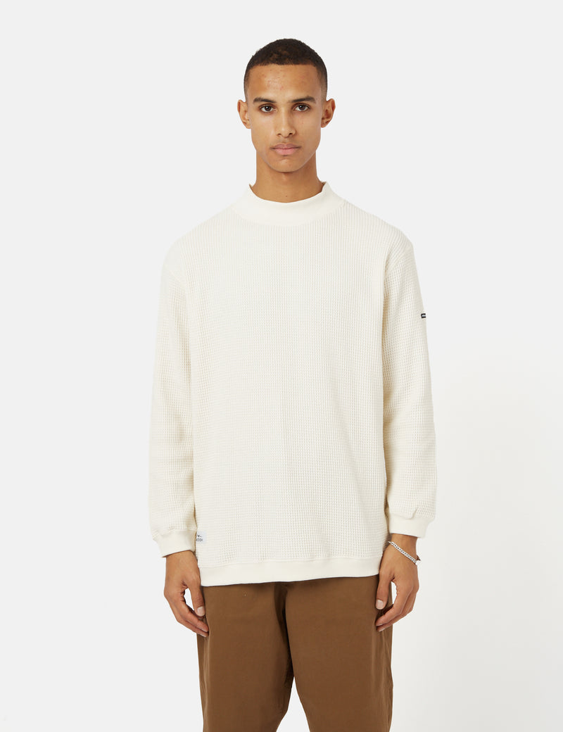 Manastash Heavy Snug Mock Neck Cardigan - Natural