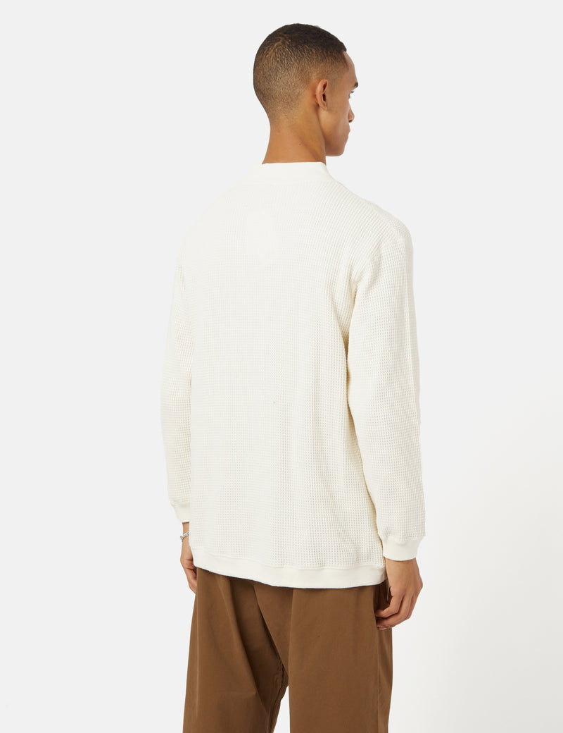 Manastash Heavy Snug Mock Neck Cardigan - Natural