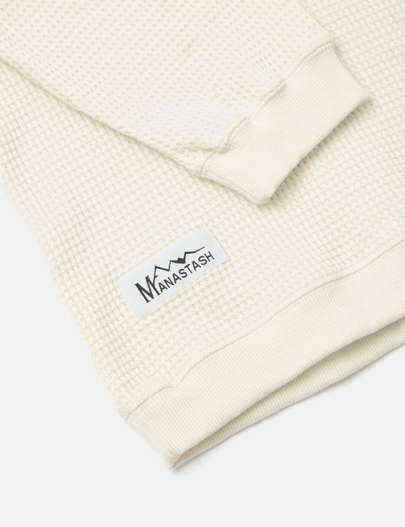 Manastash Heavy Snug Mock Neck Cardigan - Natural