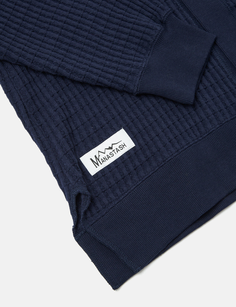 Manastash Snug Thermal Cardigan - Navy Blue