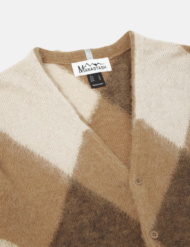 Manastash Aberdeen Kurtigan Argyle カーディガン - ベージュ