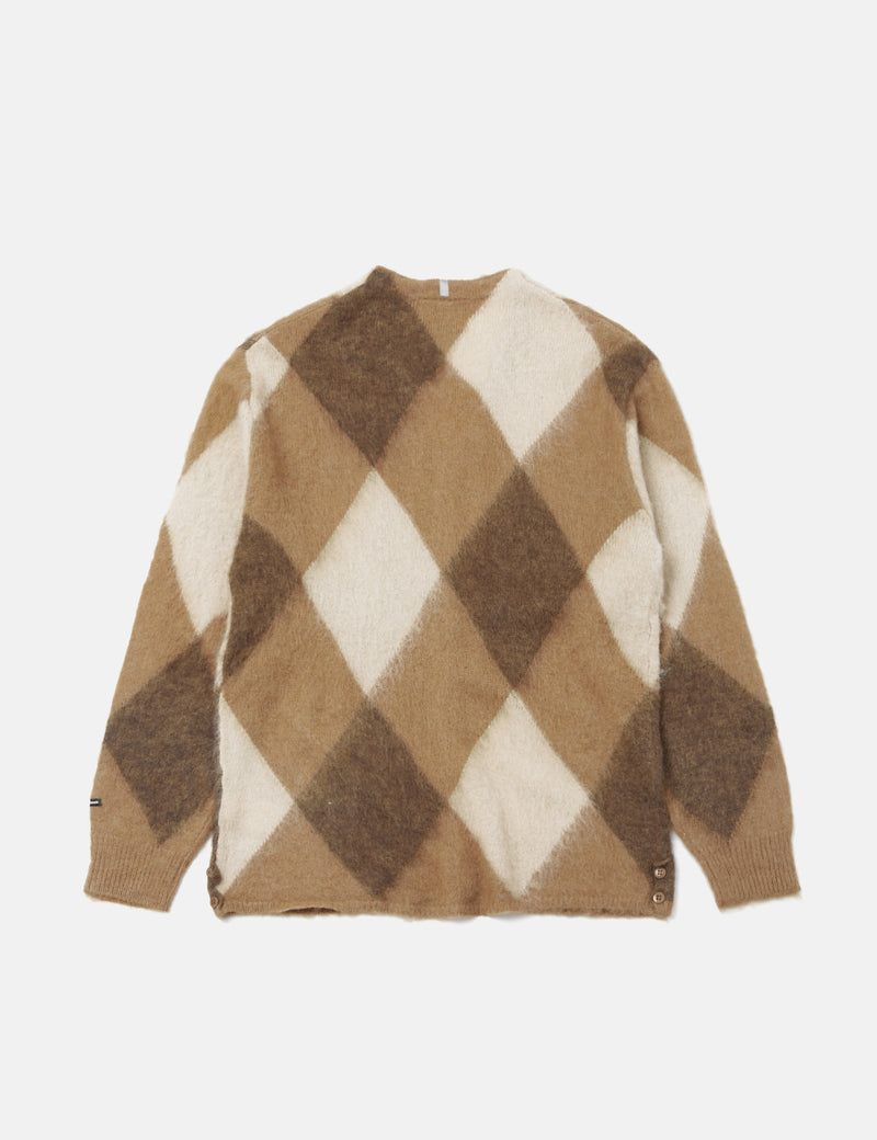Manastash Aberdeen Kurtigan Argyle カーディガン - ベージュ