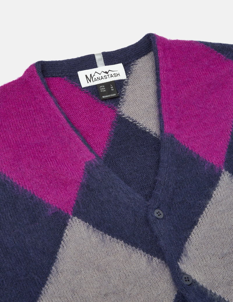 Manastash Aberdeen Kurtigan Argyle Cardigan - Marine