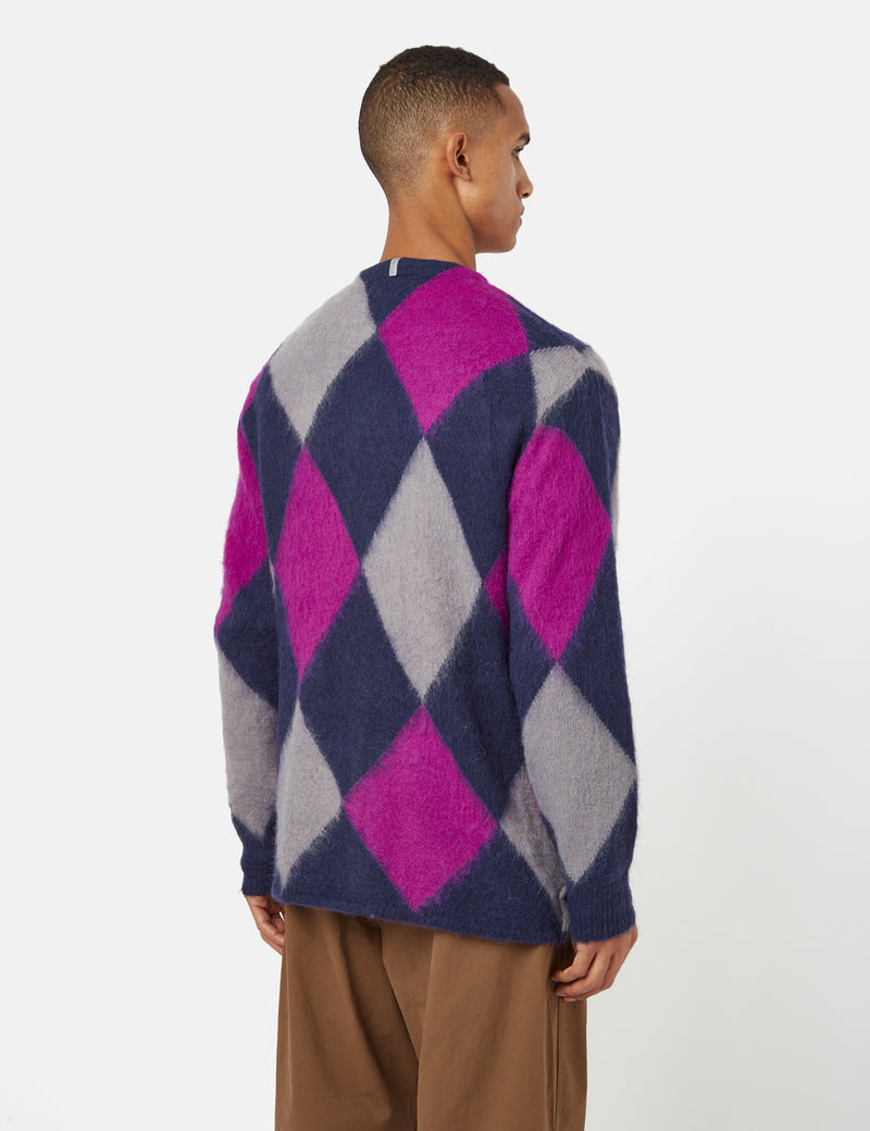 Manastash Aberdeen Kurtigan Argyle Cardigan - Marine