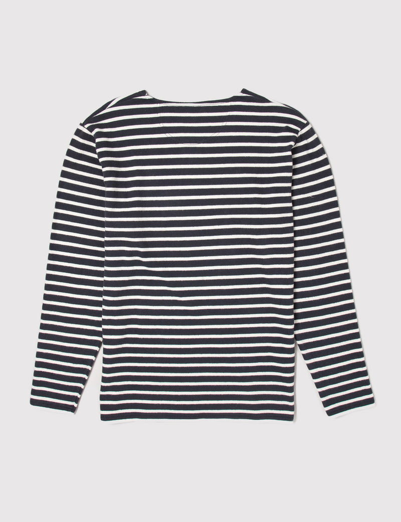 Wood Wood Harrison Breton Stripe Top - Navy/White