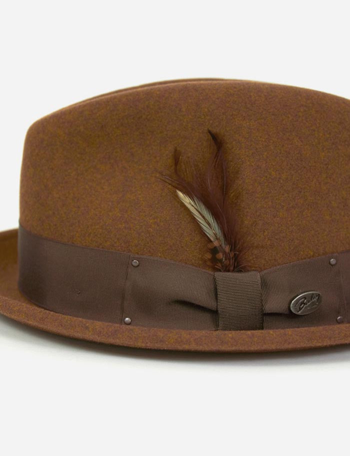 Bailey Tino Felt Crushable Trilby Hat - Russet