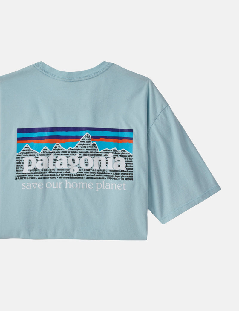 T-Shirt Patagonia P-6 Mission Organic - Fin Blue