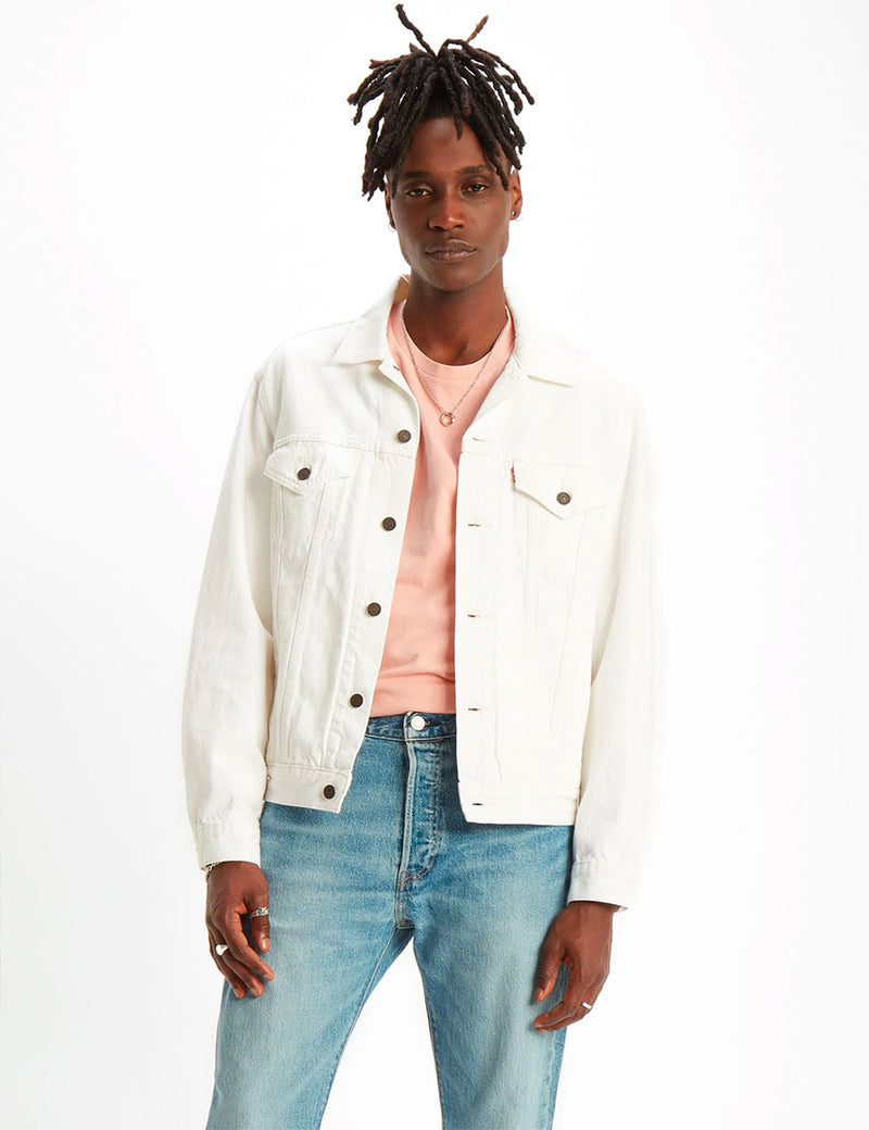 White Canvas Trucker Jacket – The Helm Clothing