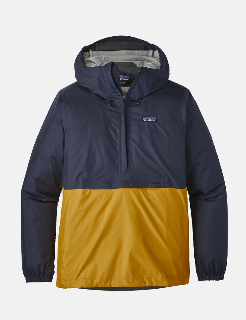Patagonia Torrentshell Pullover - Navy Blue w/ Rugby Yellow