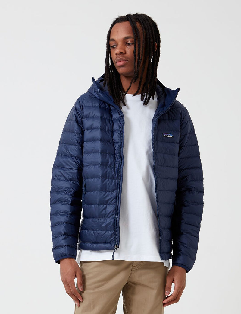 Patagonia Down Sweater Hooded Jacket - Classic Navy Blue