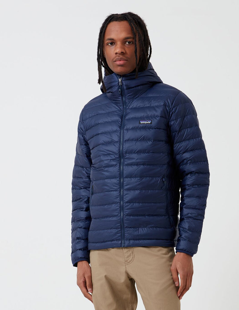 Patagonia Down Sweater Hooded Jacket - Classic Navy Blue