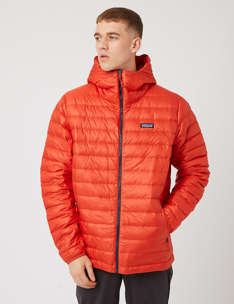 Patagonia Down Sweater Hooded Jacket - Hot Ember Red