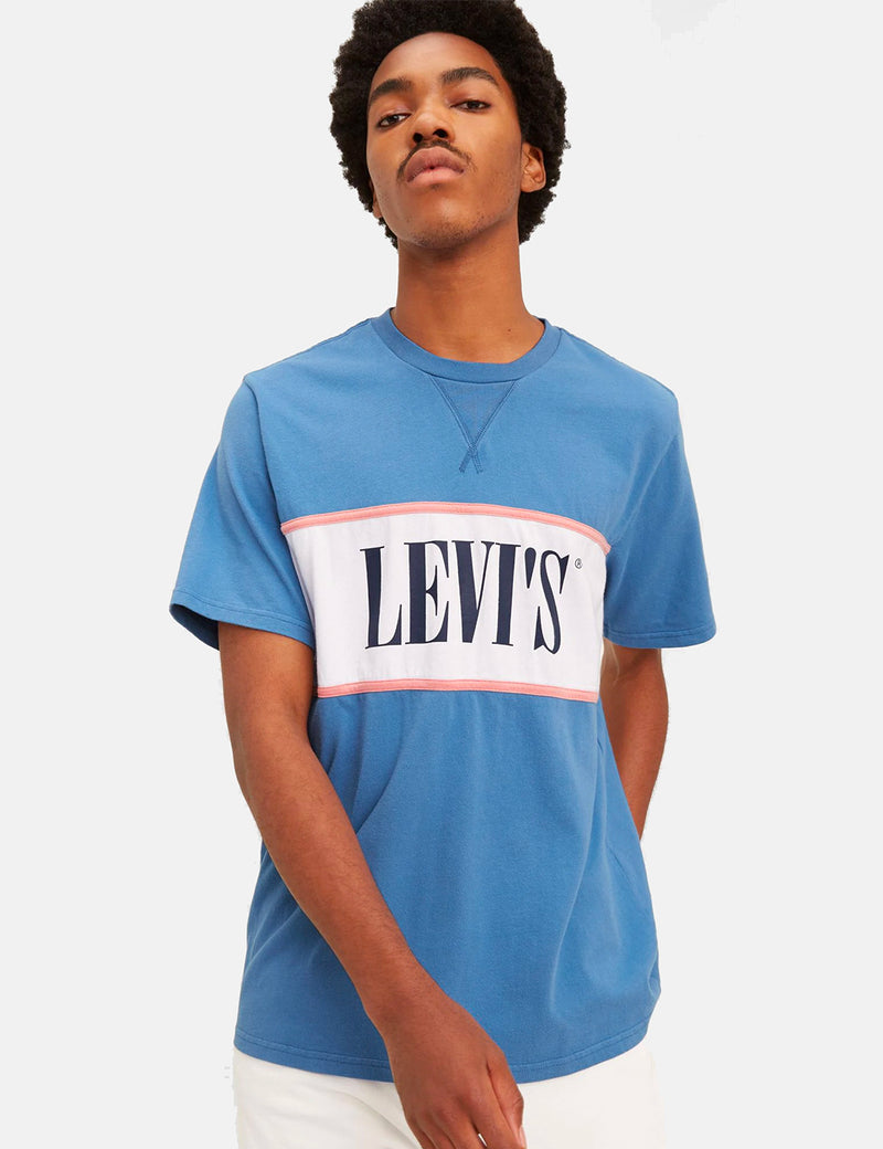 Levis Authentic Colour Block T-Shirt - Riverside Blue