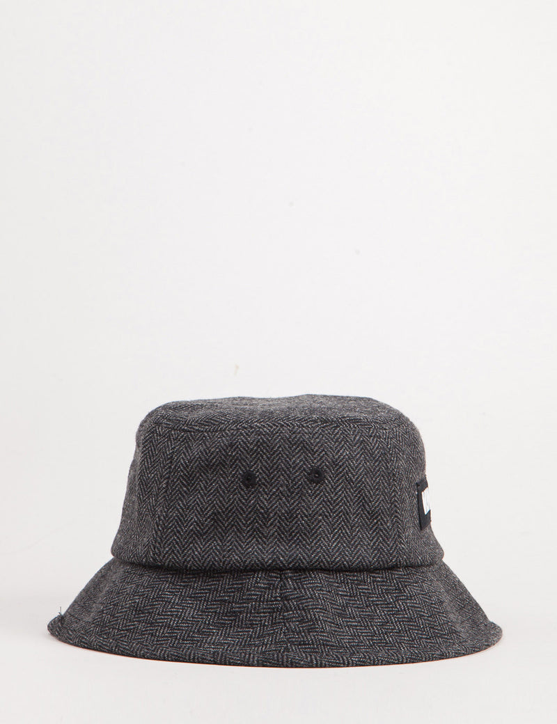 Wood Wood INTL Tweed Bucket Hat - Dark Grey