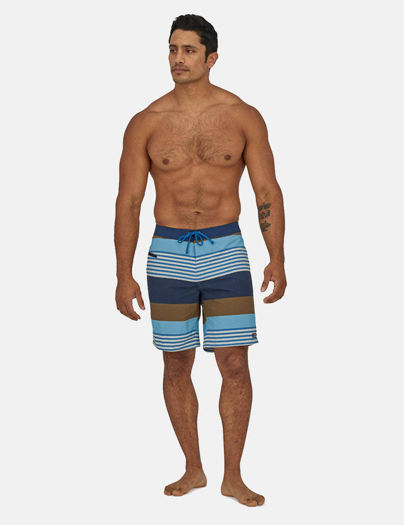Patagonia Wavefarer Boardshorts (19 pouces) - Fitz Stripe:Lago Blue