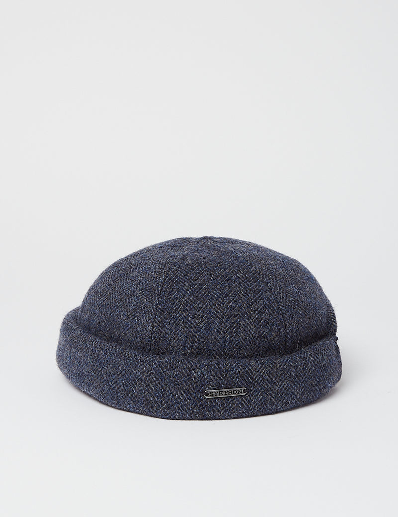 Stetson Docker Wool Herringbone Hat - Blue