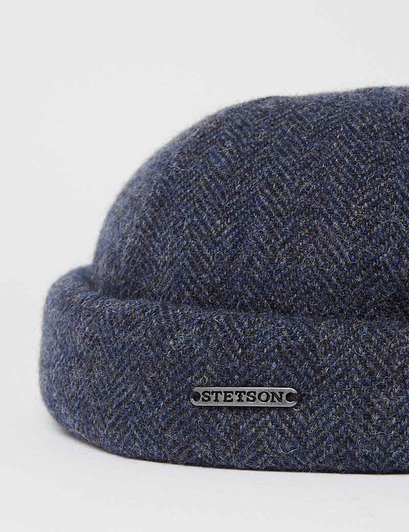 Stetson Docker Wool Herringbone Hat - Blue