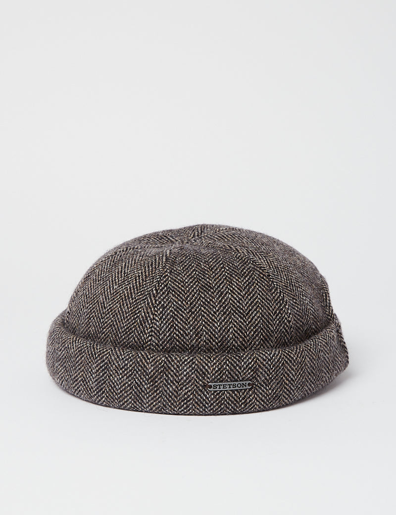 Stetson Docker Wool Herringbone Hat - Grey