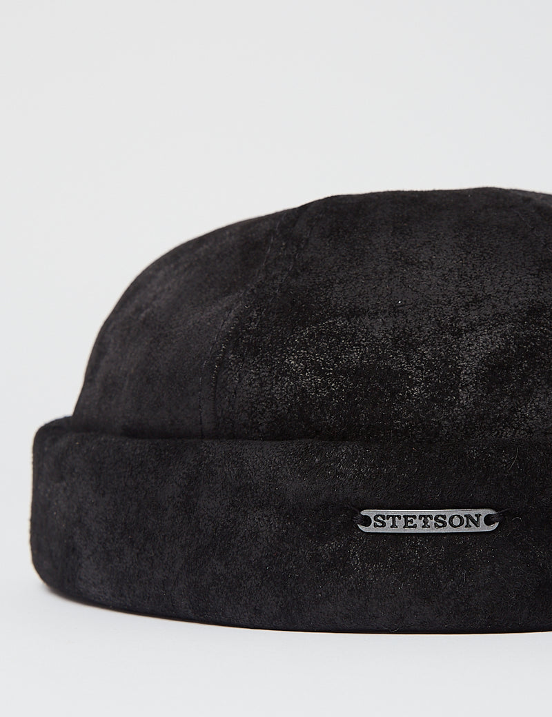 Stetson Docker Hat (Pig Skin) -  Black