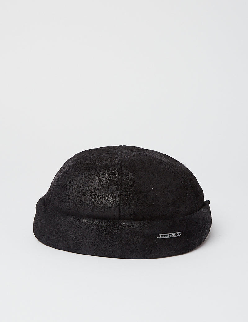 Stetson Docker Hat (Schweinehaut) - Schwarz