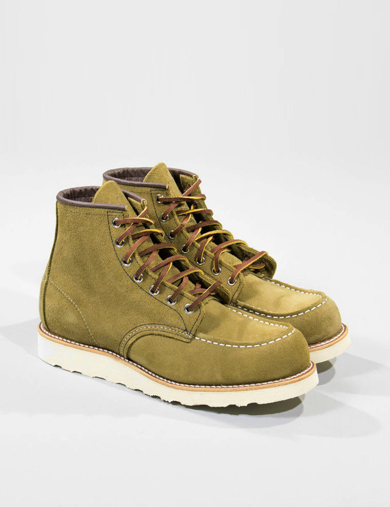 Red Wing 6"Moc Toe Work Boot (8881)-Olive Green Mohave