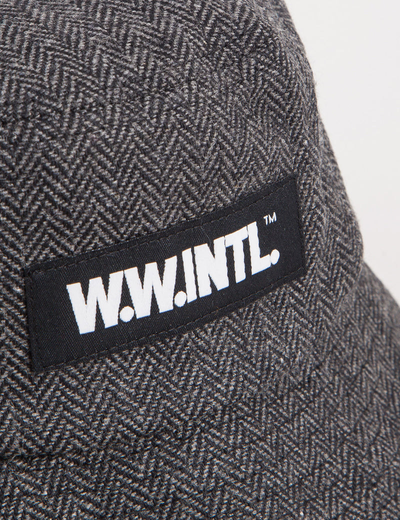 Wood Wood INTL Tweed Bucket Hat - Dark Grey