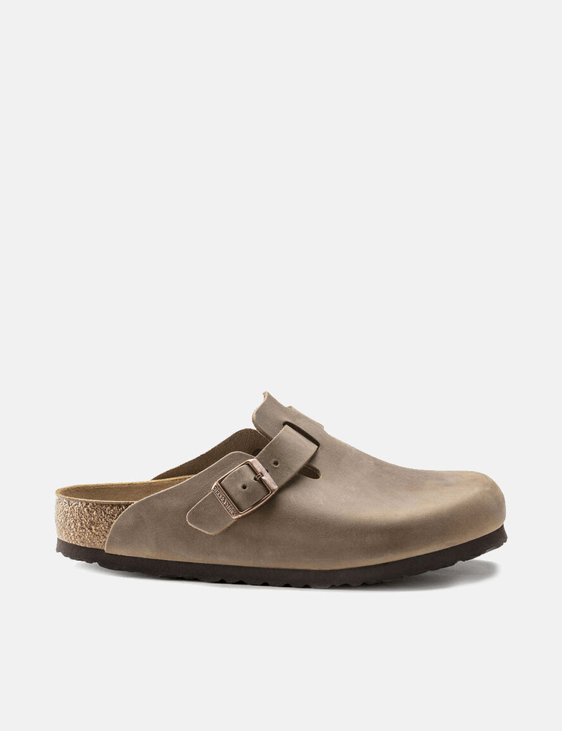 Femmes Birkenstock Boston Oiled Leather (Étroit) - Marron Tabac