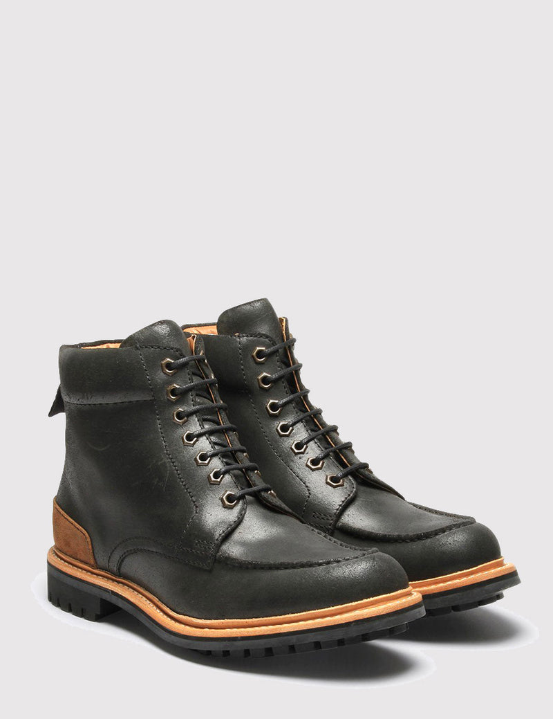Grenson Otis Suede Boot - Black Roughout