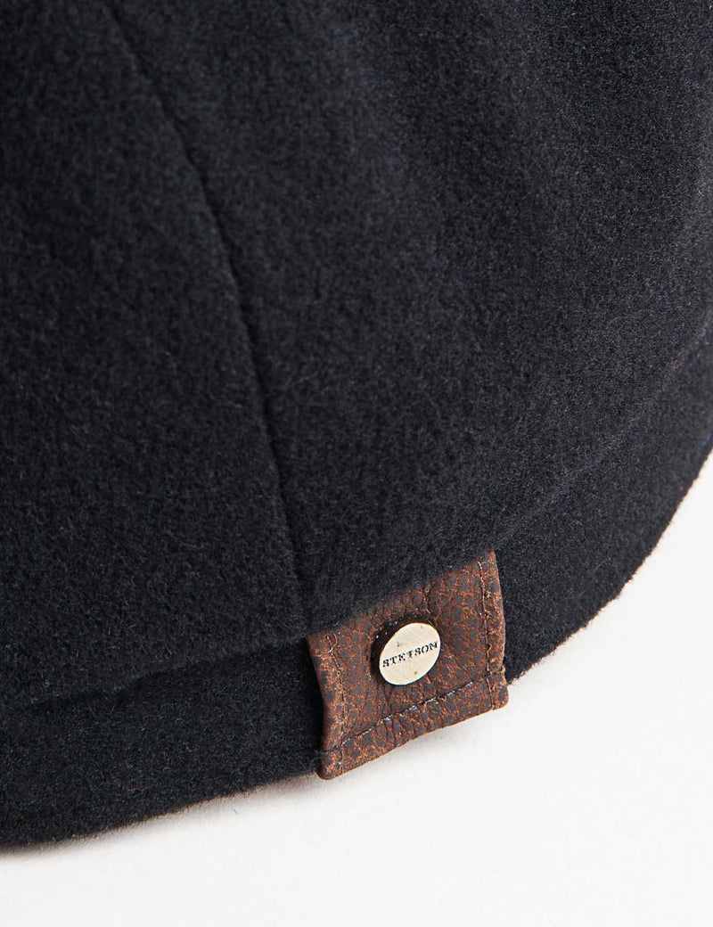 Stetson Hatteras Wool/Cashmere Newsboy Cap - Black