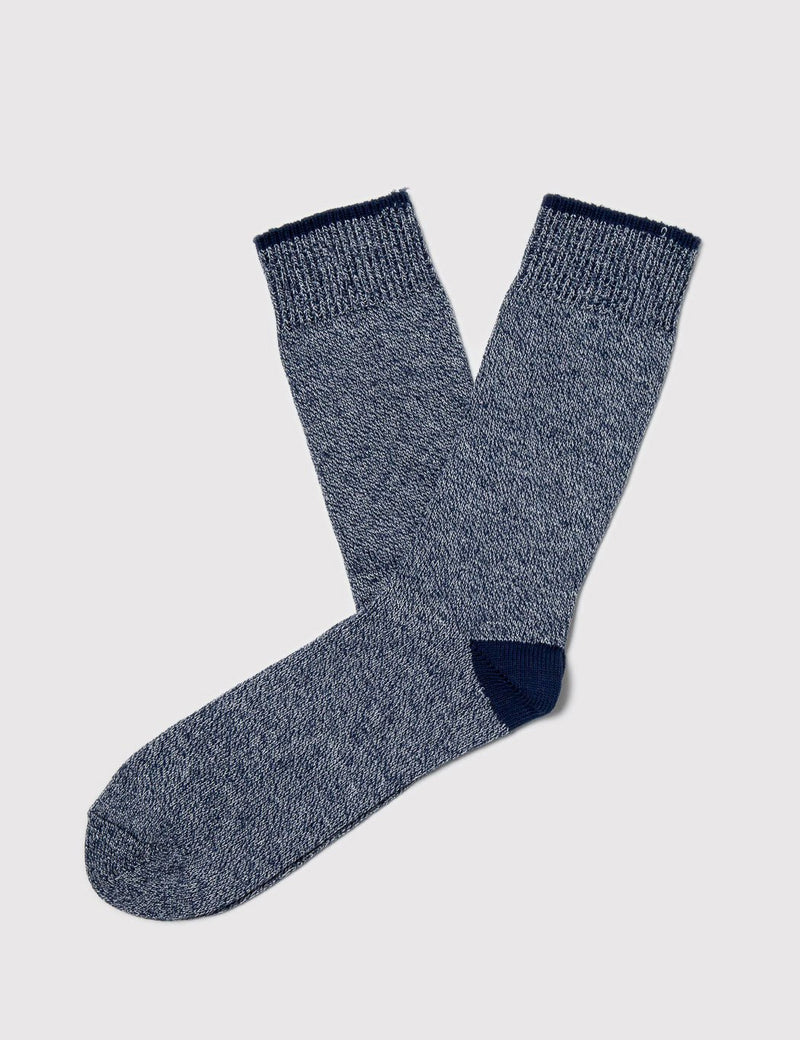 Democratique Relax Twister Socks - Light Grey Melange/Navy - Article