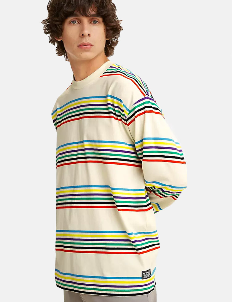 Levis Skateグラフィックボックス長袖Tシャツ-ブルー/イエロー/パープル